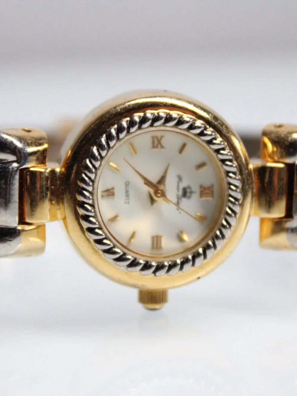 Premier Designs Women's Quartz Watch Two Tone Bracelet White Dial Roman Numerals